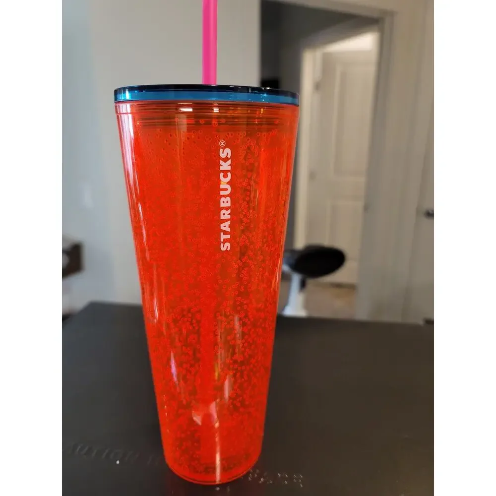 Starbucks Red Orange Bubble Tumbler